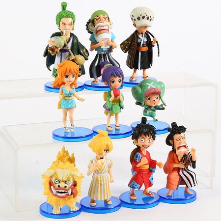 10pcs/set One Piece Figure Luffy Figurine Zoro Nami Usopp Sanji Chopper Robin PVC Figures Model Toys Gift for Kids