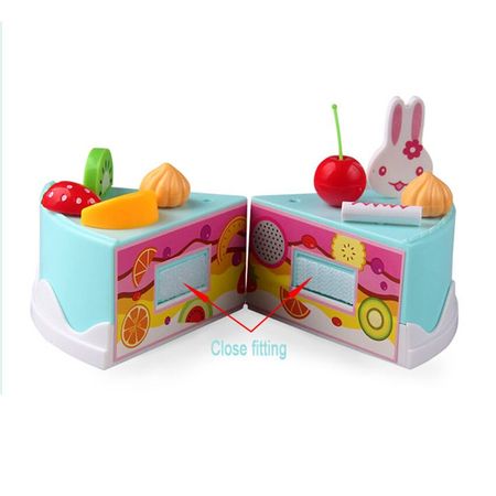 38Pcs 15cm Pretend Play DIY Birthday Cake Cutting Food Toy with Fruits Candle Set Play House toy kitchen Toys Gift for Kids Girl