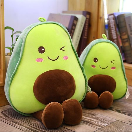 Avocado Plush Toys Soft Novelty Food Shaped Throw Pillow Comfort Stuffed Plush Avocado Pillows Cute Fruit Dolls Gift for Kids