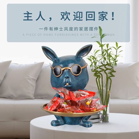 Large-capacity Figurine Rabbit Key Cosmetic Storage Tray Resin Furnishings Decorations Modern Home Accessories Desk Decorations