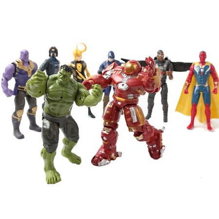16cm Marvel Avengers Action Toy Figures Super Hero Model Doll Iron Man Spiderman Hulk Thor Thanos Children Toy Birthday Gift