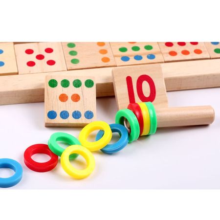 Preschool Wooden Montessori Toy Count Color Digital Cognition Match Game Baby Early Learning Educational Math Toys for Children