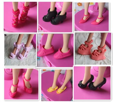 For Original Barbie Accessories 20pcs-40pcs 18 inch Dolls Mix Shoes American Gir Doll Toys for Barbie furniture Clothes Children