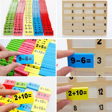 110PCS/set Wooden Domino Blocks Math Toys Children Colorful Mathematical Dominoes Educational Wood Montessori Toy for Kids Gifts
