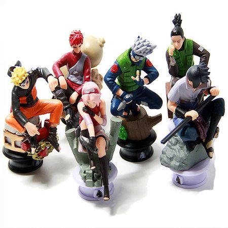 6pcs/lot Naruto 8cm Chess Action Figure New Sasuke Ninja Model Toy