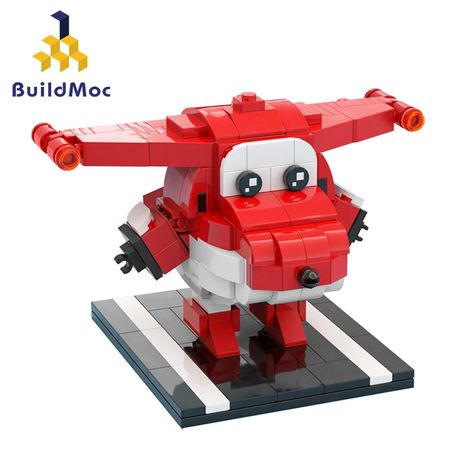 Buildmoc Super Heros Airplane Robot Ledi Travel Around the World 40893 MOC Model Building Blocks Educational Toy Brick