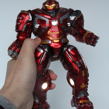 Marvel Avengers Hulkbuster with LED Light 20cm Ironman Hulk Super Hero PVC Action Figure Model Toys with Charging Cable