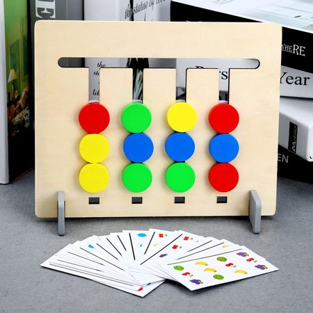 Colors and Fruits Double Sided Matching Game Logical Reasoning Training Kids Educational Toys Children Wooden Toy Montessori Toy