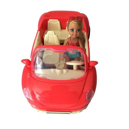 Mini Barbie Doll Little Kelly Red Cabriolet Picnic Car Toys Accessories Barbie Doll House DIY Educational Toy Kids Birthday Gift