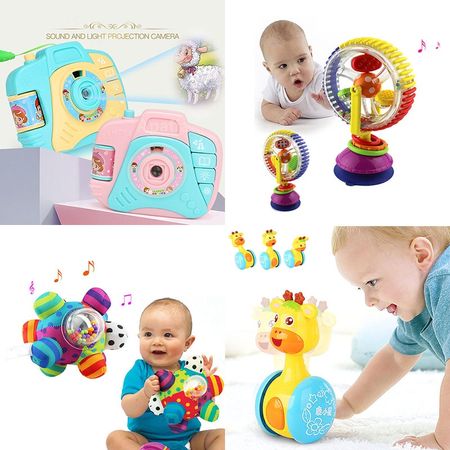 HOT SELL Colorful Rotating Ferris Wheel Baby Rattle Toys Graphic Cognition Early Educational Toy for Baby/Infant/Toddler/Newborn