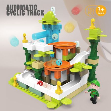 105Pcs Marble Race Run Maze Balls Track Building Blocks Jungle Adventure Track Brick Compatible Duploed Toys For Kids