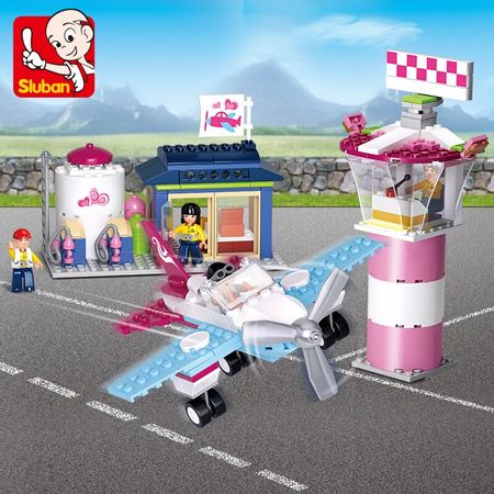 SLUBAN Friends Girl Dolphin Bay Pier model  kid gift set bricks Toy  Building Blocks New pink dream Compatible with