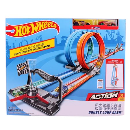 Hot Wheels Carros Track Model Double Loop Dash Car Race Kids Toy Metal Car Hotwheels Action Hot Toys for Children Juguetes GFH85