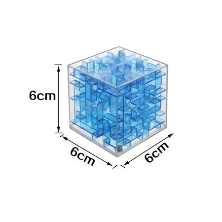 6CM 3D Maze Magic Cube Transparent Six-sided Puzzle Speed Cube Rolling Ball Game Cubos Track Educational Toys for Children Gifts