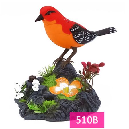 Electric Simulation Induction Bird Sound Voice Control Electric Bird Pet Toy Cage Birdcage Kids Toy Gift Garden Ornaments