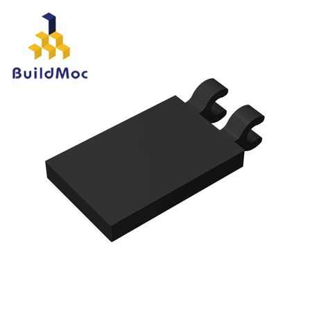 BuildMOC 30350 Tile Modified 2 x 3 with 2 Clips For Building Blocks Parts DIY LOGO Educational Tech Parts Toys