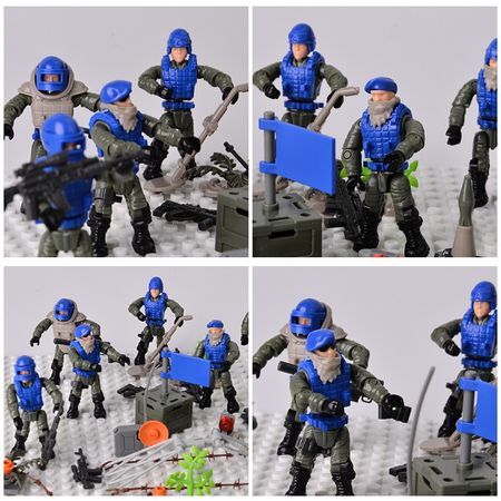 Mini Soldier Set United Nations peacekeeping force Figurines with Building Blocks Gun Army Compatible Major Brands Toys Gift