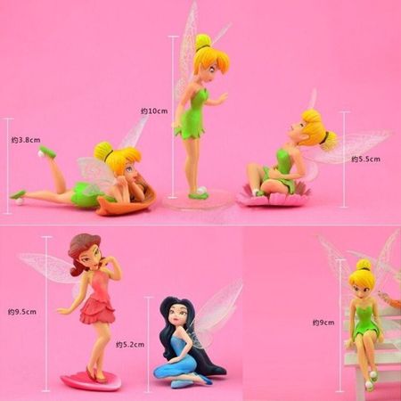 6Pcs/Set Anime Tinkerbell Fairy Figure Toy Tinker Bell PVC Action Figures Dolls