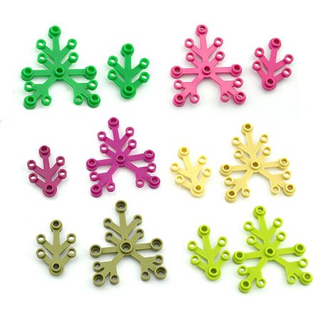 40-80pcs Plant Tree Grass Leaves Flower City Accessories Compatible with lego Building Blocks Garden DIY Bricks river baseplate