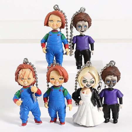 6pcs/set CHILD'S PLAY Chucky Dangle Key Chain Glen Figure Toy Model Brinquedos Figurals Colection Gift