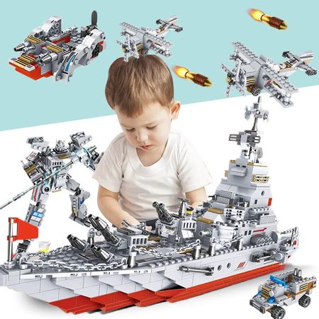 Military Warship Navy Aircraft Army Figures Building Blocks Army Warship Construction Bricks Children Toys