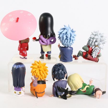 8pcs/set Naruto Shippuden Naruto Sasuke Sakura Orochimaru Jiraiya Hinata Tsunade Kakashi Kimono Ver PVC Figures Toys Dolls Gifts