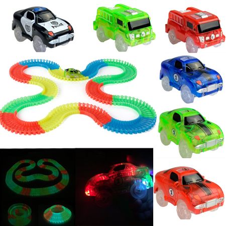Big Size Glow Racing Track Set Track Car Flexible Glowing Tracks Toy 162/165/220/240 Race Track With Retail Box Gifts