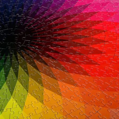 Colorful Rainbow Round  Photo Puzzle Adult Kids DIY Educational Reduce Stress Toy Jigsaw Puzzle Paper 1000 pcs/set