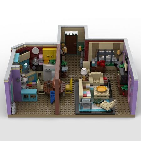 Buildmoc City Building Blocks Sets Kits Friends Monica's House Bedroom Kitchen Model Brinquedos Educational Toys for Girls