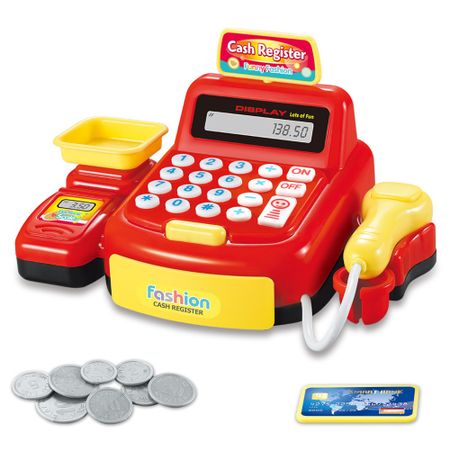 Child Pretend Play Supermarket Cash Register Can Scan weight Boy And Girl Simulate Scanner Calculator Plastic Toys For Kids