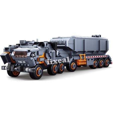 Technic Fit Lego Military Tank Cargo Van Transport Truck Building Blocks City Wandering Earth Carrier Car Police Bricks Toys