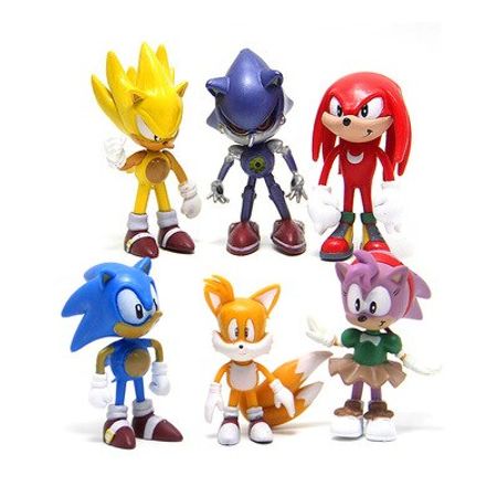 Sonic Figures Toy  Sonic Shadow Tails Characters Figure Toys For Children Animals Toys  Pvc Toy 6Pcs/Set 7-12cm Set Free Shippin