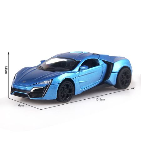 15.5CM Alloy Cars Lykan Hypersport Pull Back Diecast Model Toy with sound light Collection Gift toy For Boy Kid