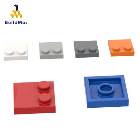 BuildMOC Compatible Assembles Particles 33909 2x2 half edge-2 bump base plat Building Blocks Parts DIY LOGO Educational gift Toy