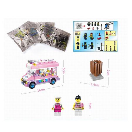 213pcs City Friends Princess Ice Cream Car Outing Bus Construction Building Blocks Sets Kit Kid  Girls Toy Christmas Gifts