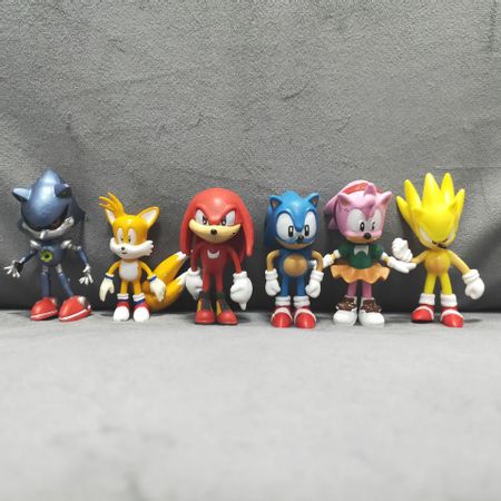 6pcs/set 7cm Sonic Figures Toy PVC Toy Sonic Shadow Tails Characters Figure Toys for Children Kids Cartoon Birthday Gift