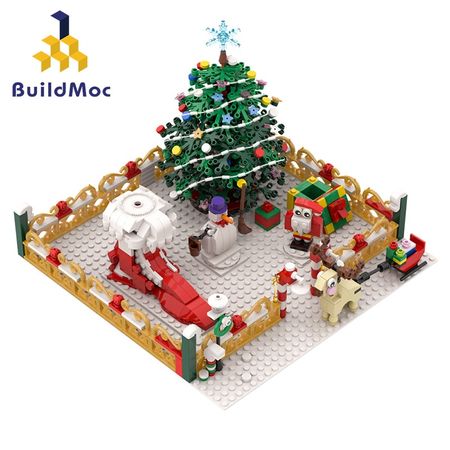 Friends Amusement park Christmas Winter Village City Train decoration Building Blocks Santa Claus Bricks Toys Gifts