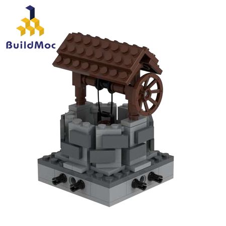 Buildmoc 33504 Rural Retro Water Well Street View Water Drawing Module Building Block Toy Children's Christmas Gift