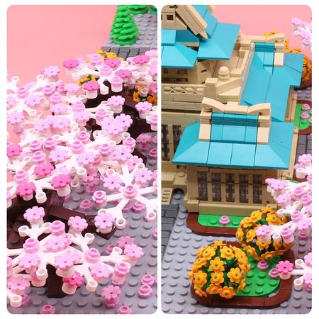 2529+pcs Classic City Street Cherry Blossom Model Building Blocks Sets Creative Technic DIY Block Bricks Building Toys Kids Gift