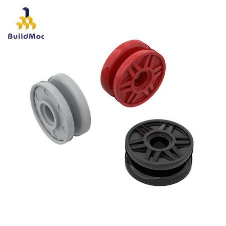 BuildMOC 56902 18x8mm wheel hub big pulley brick Technic Changeover Catch For Building Blocks Parts DIY Educational Tech Toys