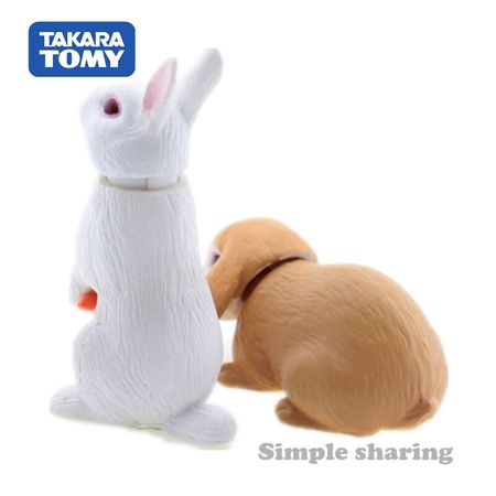 Takara Tomy Tomica Ania Animal Adventure White Rabbit As 34 Diecast Resin Baby Toys Hot Pop Kids Dolls Funny Magic Bauble