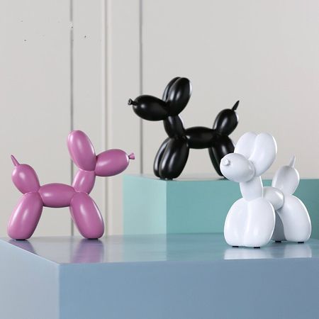 Matte Shine Effect Balloon Dog Crafts Resin Sculpture Home Decor Modern Nordic Home Decoration Accessories Creative Gifts Animal