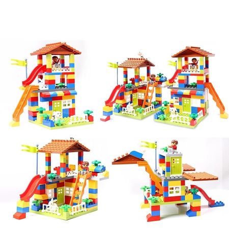 Plate Track Bricks Compatible Big Size Slide Building Blocks Castle Brick Toys For Children legoINGlys Duplos Blocks Set TOY