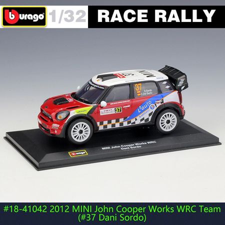 Bburago Cars 1:32  2012 MINI John Cooper Works WRC Team (37# Dani Sordo)(52# Pierre Campana)  Rallying Metal Diecast Model