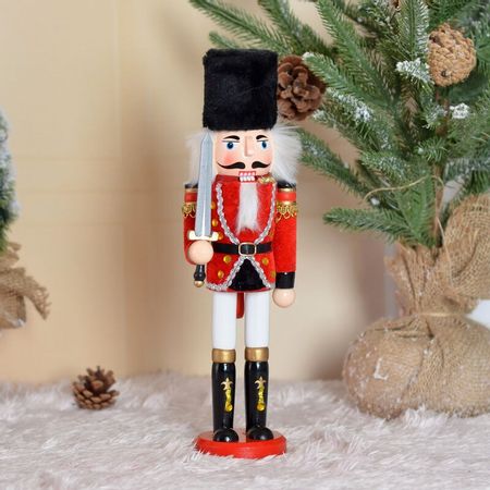 30 cm Wooden Nutcracker Doll Puppet Figurines Toy Christmas Decor Home Decoration Child Kids Gift Office Ornaments