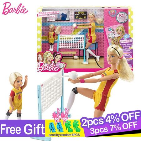 Original Barbie Doll Little Volleyball Teacher Sport Fashion Girls Gift The Kids Birthday Present Girl Boneca Toys for Children