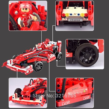 317PCS Building Blocks Remote Control RC F1 Racing Car Set Battery Bricks Compatible Major Brands Toys Birthday Gift for kids