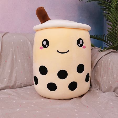 25cm adorable cartoon bubble tea cup shaped pillow with suction tubes real-life stuffed soft back cushion funny boba food gift
