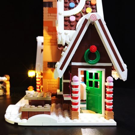 Gingerbreadlys House LED Compatible Creator christmas city building block Led Light Set compatible 10267 christmas toys gift