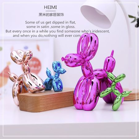 Easter Resin Crystal Animal Figurine Miniature Balloon Dog Shape Art Sculpture Desk Accessories Statue Home Decorations Gift